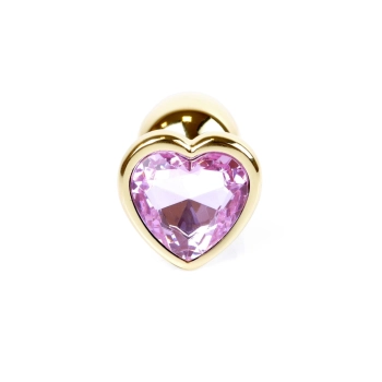 Korek analny złoty serce z diamentem MyLove Toys 7 cm
