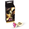 Stalowy korek analny Gold Heart MyLove Toys różowy 7 cm