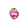 Stalowy korek analny Gold Heart MyLove Toys różowy 7 cm