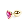 Stalowy korek analny Gold Heart MyLove Toys różowy 7 cm