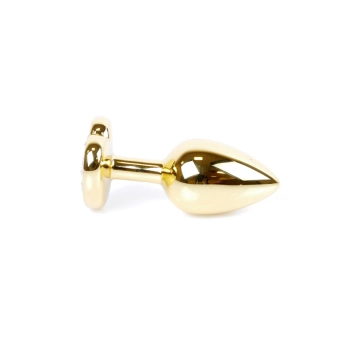 Stalowy korek analny Gold Heart MyLove Toys różowy 7 cm