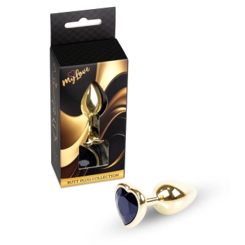 Biżuteria analna Gold Heart MyLove Toys czarna 7 cm