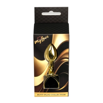 Biżuteria analna Gold Heart MyLove Toys czarna 7 cm
