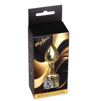 Biżuteria analna MyLove Toys złote serce diament 7 cm