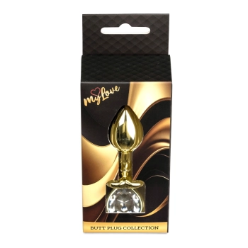 Biżuteria analna MyLove Toys złote serce diament 7 cm