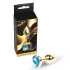 Biżuteria analna MyLove Toys Gold Heart jasnoniebieska 7 cm