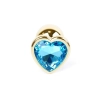 Biżuteria analna MyLove Toys Gold Heart jasnoniebieska 7 cm