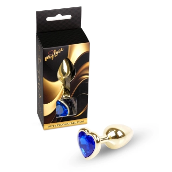 Biżuteria analna MyLove Toys Gold Heart granatowa 7 cm