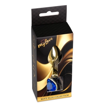 Biżuteria analna MyLove Toys Gold Heart granatowa 7 cm