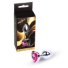 Korek analny srebrny z serduszkiem MyLove Toys różowy 7 cm