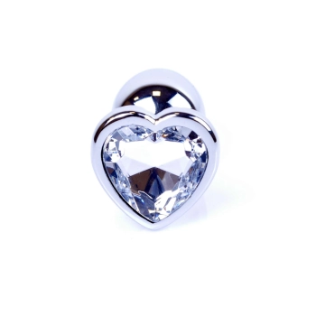 Srebrny korek analny z sercem MyLove Toys 7 cm