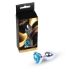 Korek analny srebrny serduszko jasnoniebieski MyLove Toys 7 cm