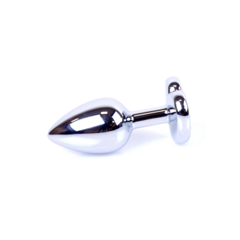 Korek analny srebrny serduszko jasnoniebieski MyLove Toys 7 cm