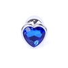 Korek analny srebrny serce MyLove Toys ciemnoniebieski 7 cm