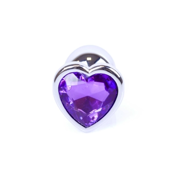 Biżuteria analna srebrna serce MyLove Toys fioletowa 7 cm