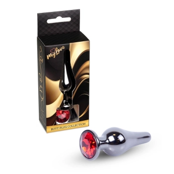 Biżuteria analna stalowa MyLove Toys srebrna czerwona 9.5 cm