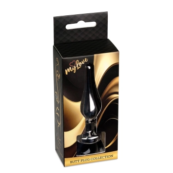 Stalowy korek analny z diamentem MyLove Toys srebrny 9,5 cm