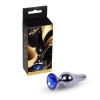 Biżuteria analna stalowa z diamentem MyLove Toys ciemnoniebieska 9,5 cm