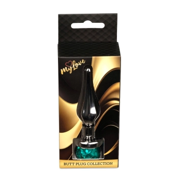 Korek analny stalowy MyLove Toys zielony 9.5 cm