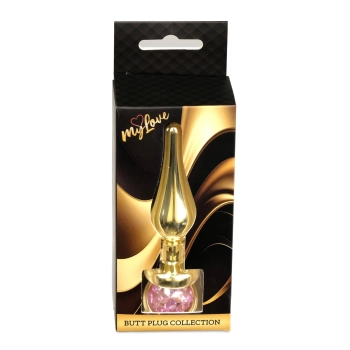 Korek analny różowozłoty z diamentem MyLove Toys 9,5 cm