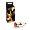 Stalowy korek analny z diamentem MyLove Toys czerwony 9.5 cm