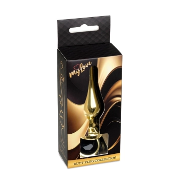 Stalowy korek analny z diamentem MyLove Toys czarny 9,5 cm