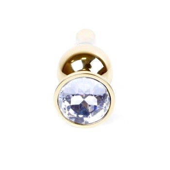 Korek analny stalowy złoty z diamencikiem MyLove Toys 9.5 cm