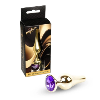 Korek analny diamentowy ze stali MyLove Toys fioletowy 9.5 cm