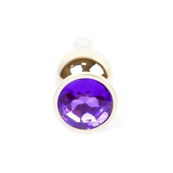 Korek analny diamentowy ze stali MyLove Toys fioletowy 9.5 cm