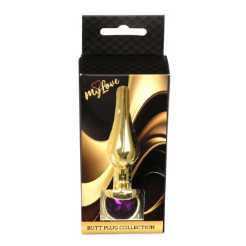 Korek analny diamentowy ze stali MyLove Toys fioletowy 9.5 cm