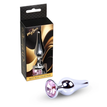 Srebrny korek analny z diamentem MyLove Toys 9,5 cm
