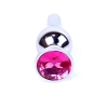 Biżuteria analna srebrna z różowym diamencikiem MyLove Toys 9.5 cm