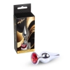 Korek analny srebrny z czerwonym diamencikiem MyLove Toys 9,5 cm