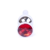 Korek analny srebrny z czerwonym diamencikiem MyLove Toys 9,5 cm