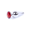 Korek analny srebrny z czerwonym diamencikiem MyLove Toys 9,5 cm