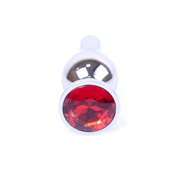 Korek analny srebrny z czerwonym diamencikiem MyLove Toys 9,5 cm