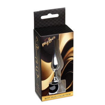 Srebrny korek analny z diamentem MyLove Toys 9,5 cm