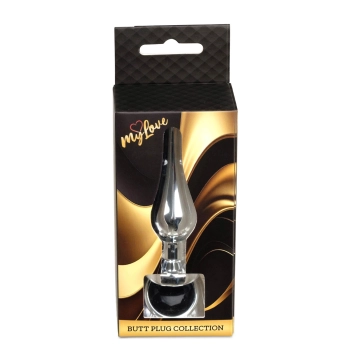 Srebrny korek analny z diamentem MyLove Toys 9,5 cm