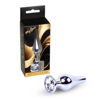 Korek analny srebrny z diamentem MyLove Toys 9,5 cm