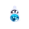 Biżuteria analna srebrna z diamentem MyLove Toys jasnoniebieska 9,5 cm