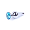 Biżuteria analna srebrna z diamentem MyLove Toys jasnoniebieska 9,5 cm