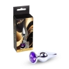 Stalowy korek analny z diamentem MyLove Toys fioletowy 9,5 cm