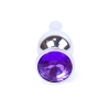 Stalowy korek analny z diamentem MyLove Toys fioletowy 9,5 cm