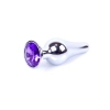 Stalowy korek analny z diamentem MyLove Toys fioletowy 9,5 cm