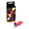 Korek analny silikonowy z diamentem MyLove Toys czerwony 7 cm