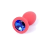 Korek analny silikonowy z diamentem MyLove Toys czerwony 7 cm