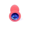 Korek analny silikonowy z diamentem MyLove Toys czerwony 7 cm
