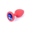 Korek analny silikonowy z diamentem MyLove Toys czerwony 7 cm