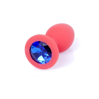 Korek analny silikonowy z diamentem MyLove Toys czerwony 7 cm