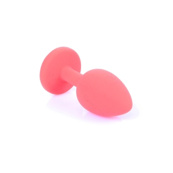 Korek analny silikonowy z diamentem MyLove Toys czerwony 7 cm